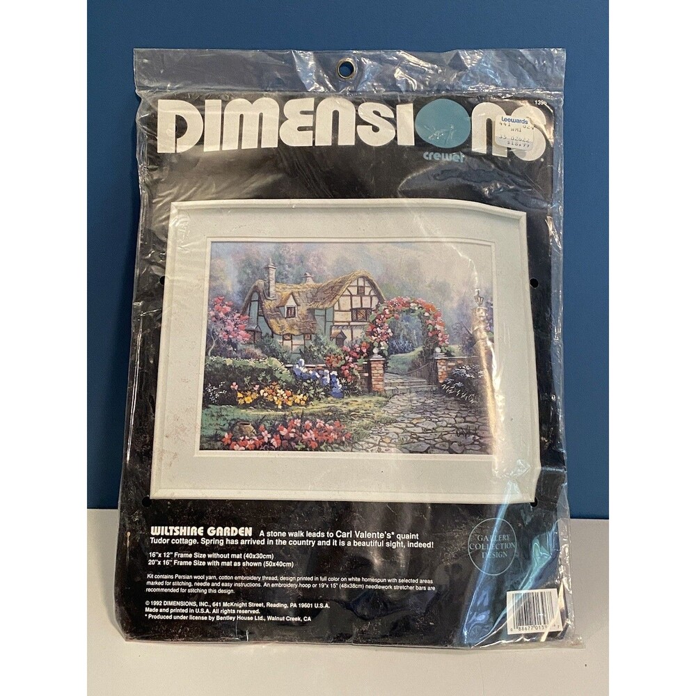 Dimensions Wiltshire Garden Crewel Embroidery Kit #1396 Carl Valente NOS 1996